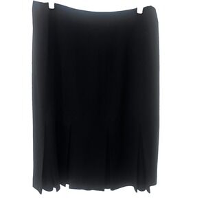 Alfani Black Pencil Skirt Bottom Pleats Size 8 Corpcore Office Siren Knee Length